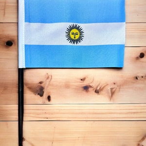 ARGENTINA small Hand FLAG 15cm x 10cm with 25cm Pole