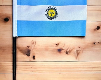 ARGENTINA small Hand FLAG 15cm x 10cm with 25cm Pole