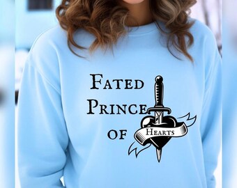 Jacks- Prince of hearts sweatshirt, Caraval, bookish shirt, Book lover, Stephanie Garber, caraval, OUABH, Evangeline fox, Donatella Dragna