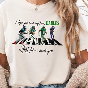 Camisa Beatles Eagles cores confortáveis/ Filadélfia/ Esportes da Filadélfia/ Superbowl/ Temporada de futebol