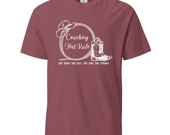 The Cowboy hat rule Comfort Colors Shirt, Bookish Cowgirl Shirt, Cowboy Romance Reader, Western Book Lovers, Country Bookish Shirt