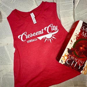 Licensed CCU Sunball Crescent City Crop, Lunathion, Fantasy Reader,  Hunt Athalar, Bryce Quinlan, Workout top, Crescent City SJM Merch