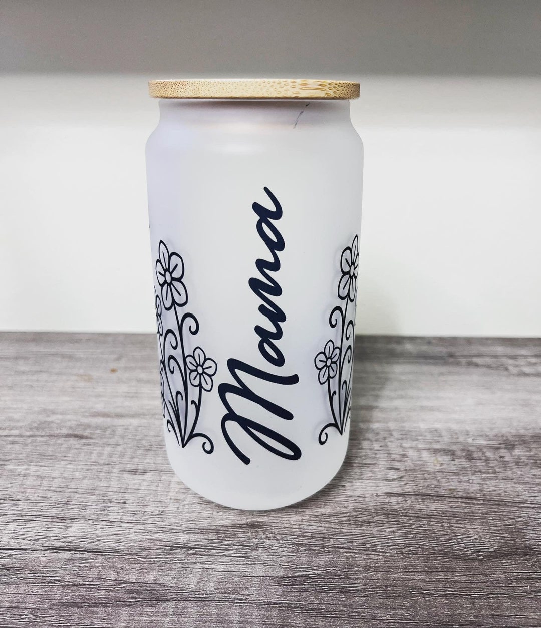 Mama Frosted Glass Cup - Iced Coffee Cup - Mama Glass - Mama Cup ...