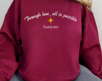 Licensed Starborn Sweatshirt/ Bryce quinlan/ Hunt Athalar Ruhn Danaan/ Lunathion/ Heir to the Starborn Fae/ Through Love all/ Light it up