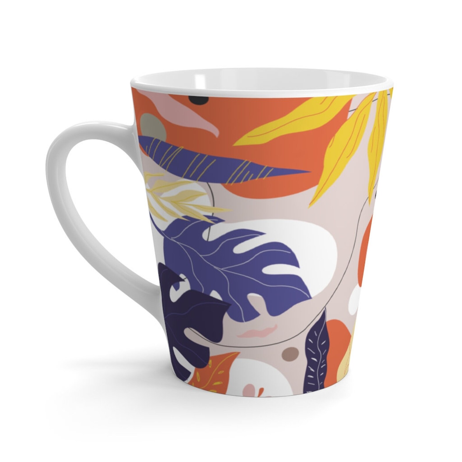 Large latte mug Modern coffee mug Nature ceramic mug Cute Etsy