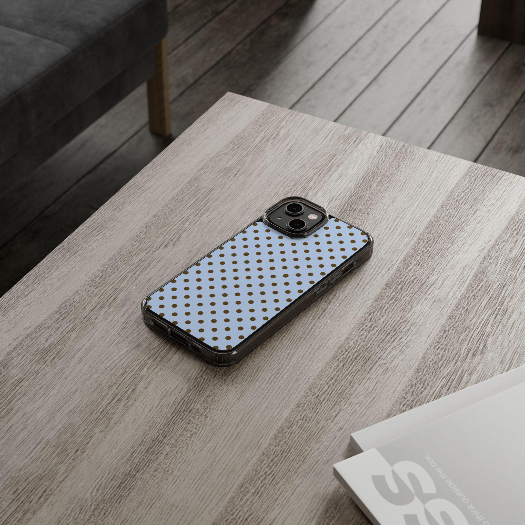 Baby Blue and Brown Polka Dot Phone Case - Etsy