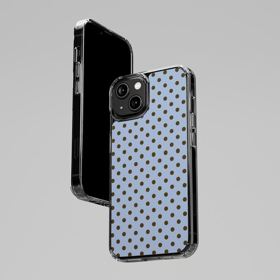 Baby Blue and Brown Polka Dot Phone Case - Etsy