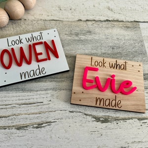 Look what I made magnet Personalized Kids Magnet Art Holder Kids Art Display Fridge Magnet Custom magnet Kids Artwork Holder Kids Gift