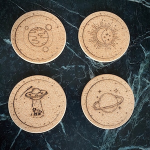 Space Cork Coasters - Set of 4
