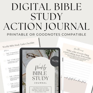 Diario digitale d&#39;azione per lo studio della Bibbia - PDF stampabile - Diario, diario devozionale, studio della Bibbia, download istantaneo, ritratto GoodNotes