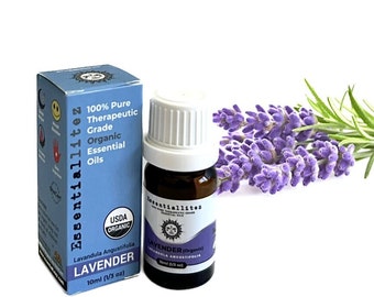 Lavender Essential Oil 100% Pure USDA Organic Therapeutic Grade 10ml. 1/3oz