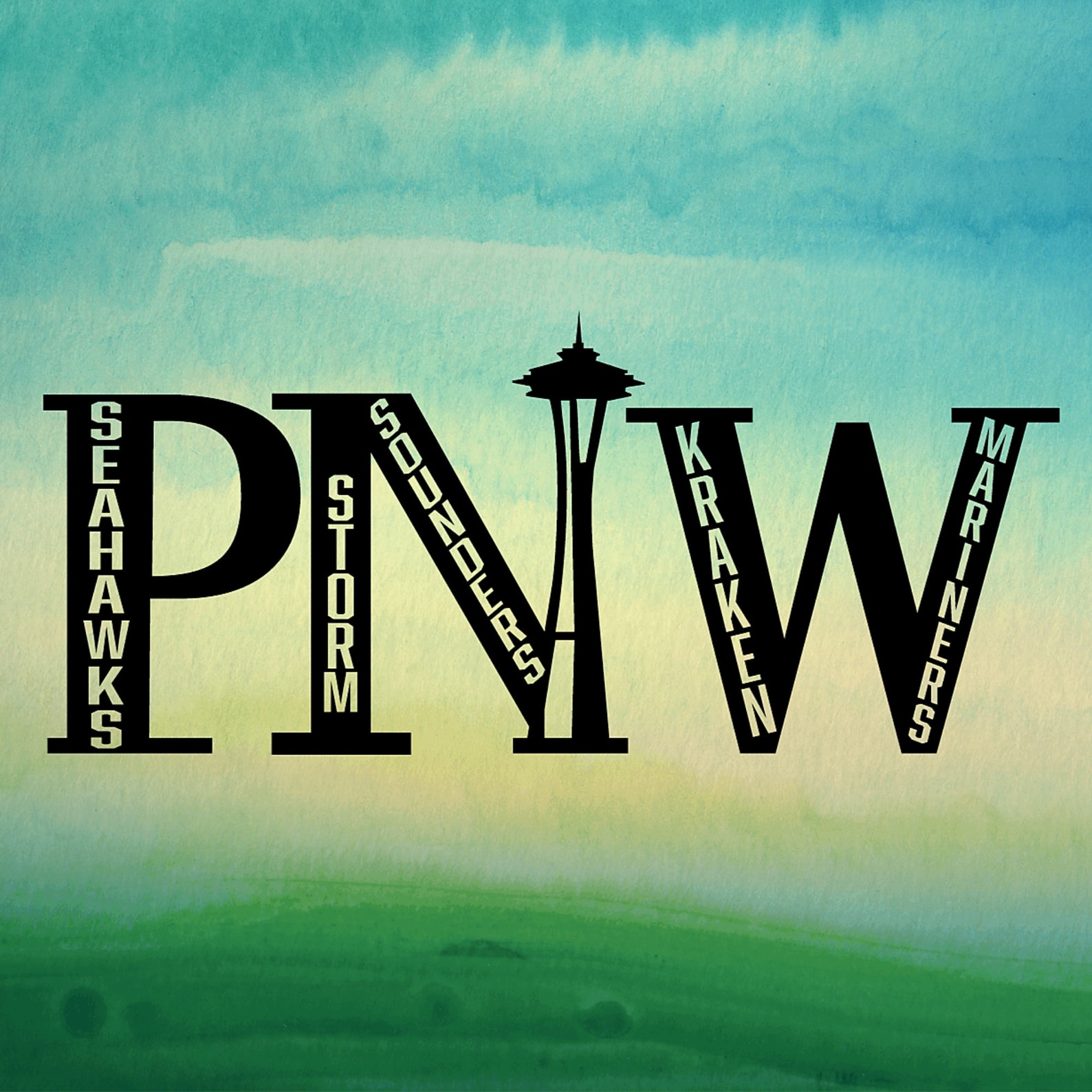 Pacific Northwest Seattle Sports Teams Car Decal Etsy