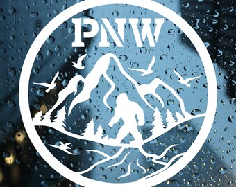 PNW Sasquatch Sticker Pacific Northwest Lumberjack Bigfoot Laptop ...
