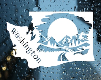 Washington State Car Decal, Washingtonian Unique Sticker, Outdoor Scenic Design