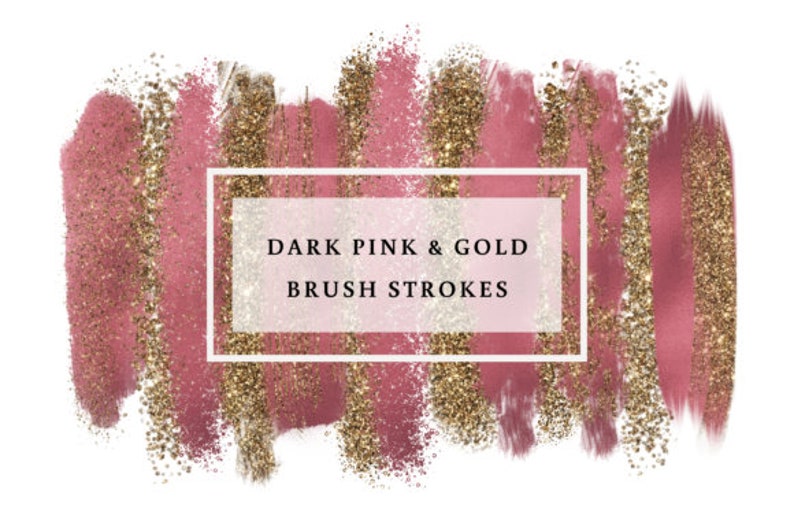 Dark Pink and Gold Brush Strokespng Etsy