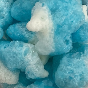 Inflated Blue Sharks, Freeze Dried, Freeze Dried Candy, Airy, Crunchy, Delicious Blue Gummy Sharks, Freeze Dried Blue Raspberry Gummy Sharks