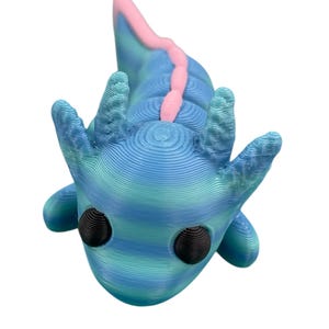 3D printed Baby Axolotl, fidget toy, figurine, great gift, miniature animals