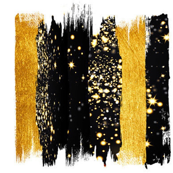 Black and Gold Brush Stroke Graphic