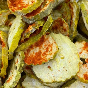 Freeze Dried Hot Pickles, Pickle Chips, Freeze Dried Snacks, Healthy, Sandwich Toppers
