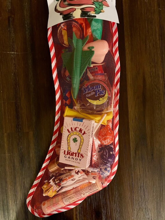 Large Vintage Inspired Mesh Christmas Stockings  Etsy