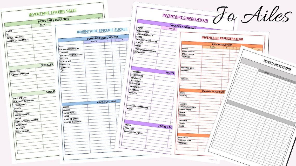 pack fichei inventaire gestion des stocks version etsy france