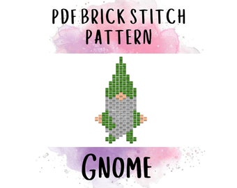 Brick Stitch Beading PATTERN Gnome -  (delica/seed bead)