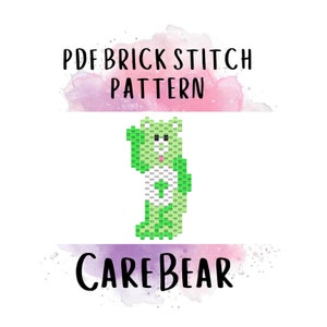 Brick Stitch Beading PATTERN Care Bear - (delica/semente)