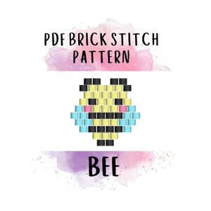 Brick Stitch Beading PATTERN - Bee insect (delica/seed bead)