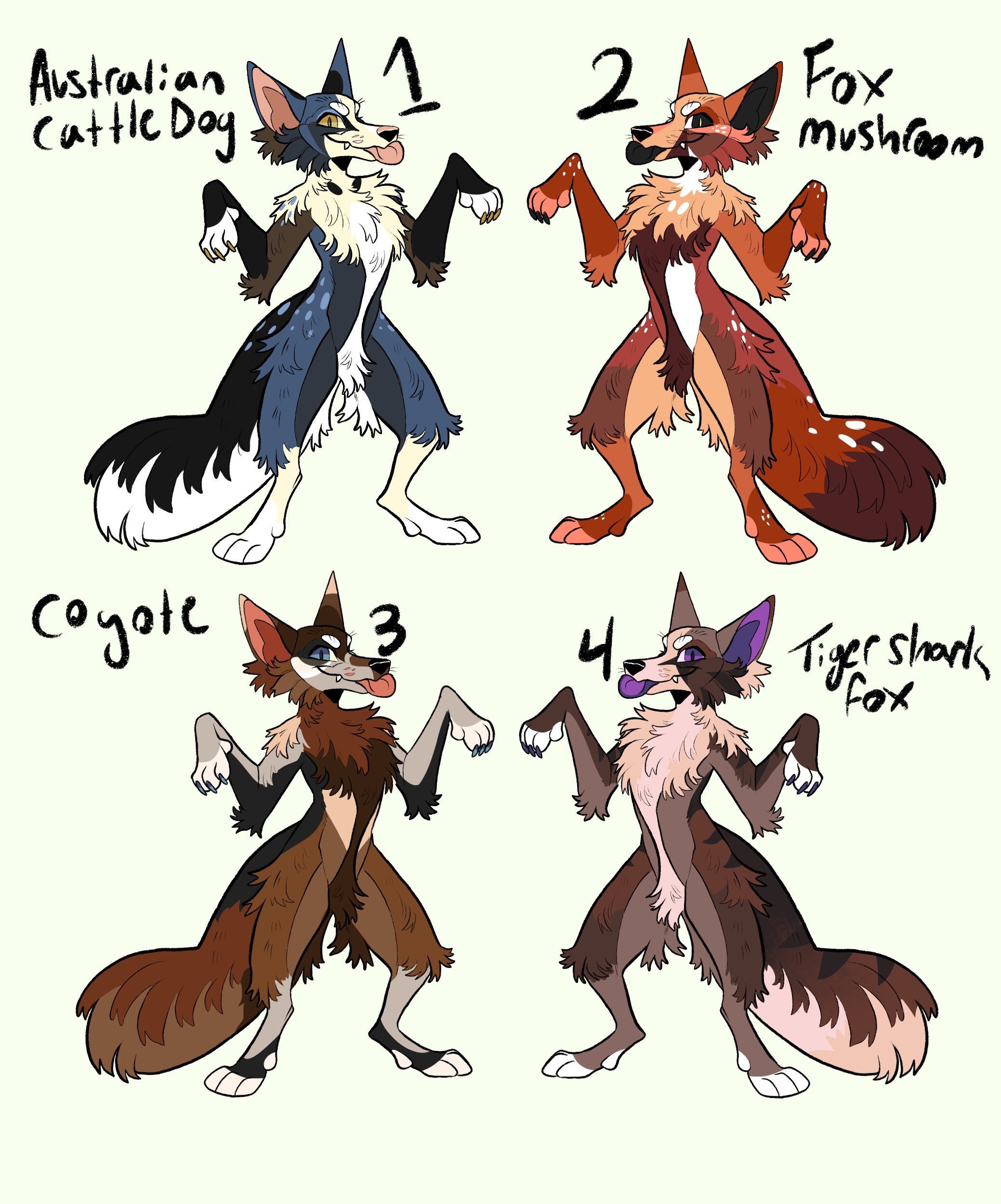 Canine Puppy Dog Fursona Furry Adopt Character Hyena Green - Etsy Australia