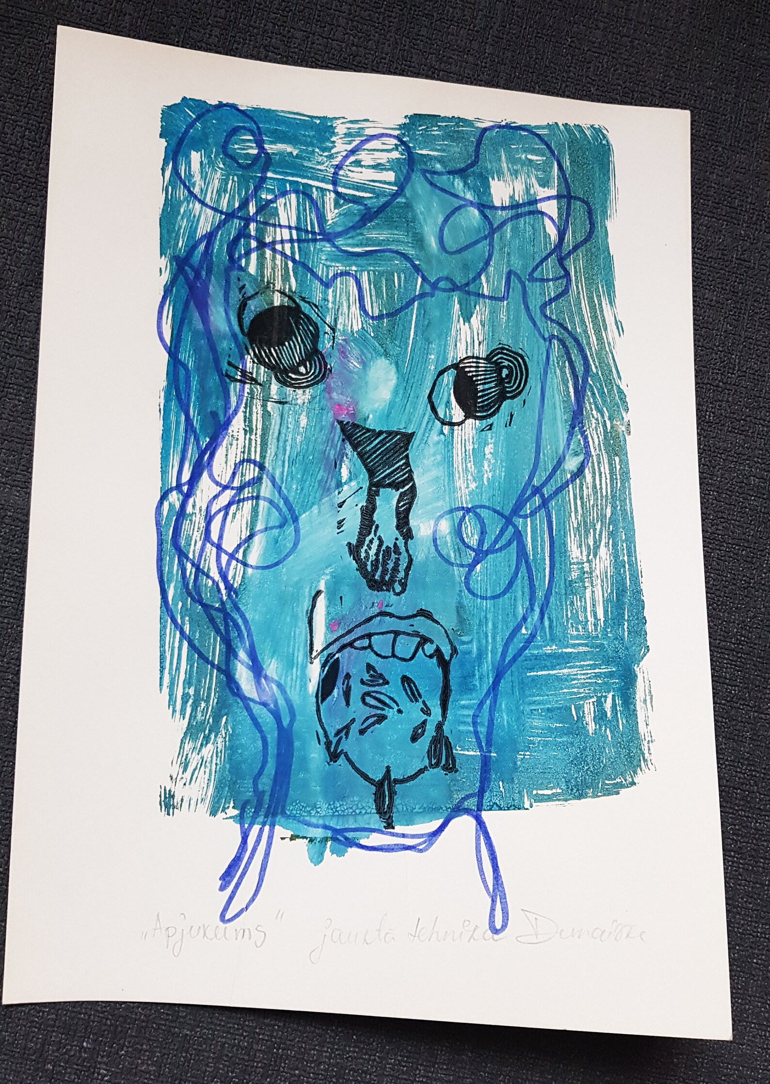 Limited edition linocut monotype print mixed media print Etsy