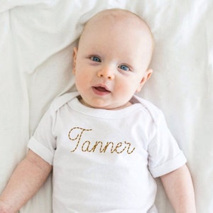 Personalized baby Bodysuit, Custom name bodysuit, Embroidery inspired Baby Romper, Personalized Gift for Baby, Baby Shower Gift