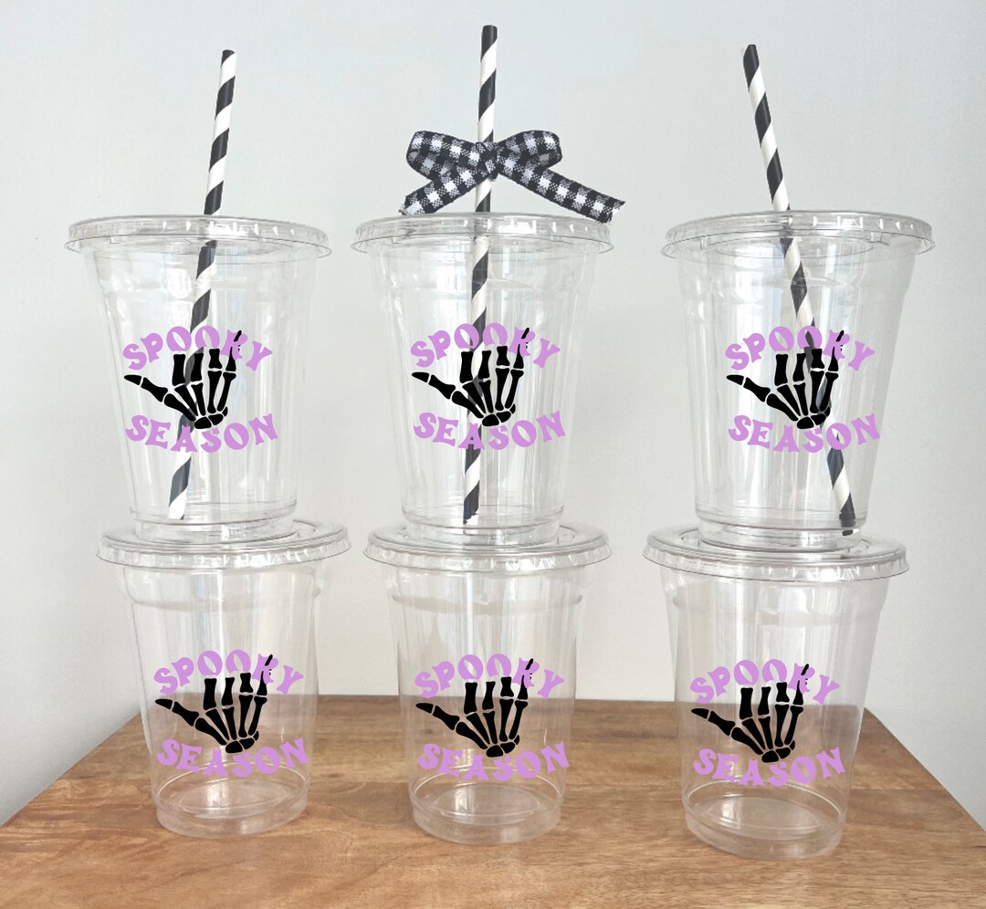 Spooky Halloween Cups Skeleton Personalized Disposable Cups Etsy