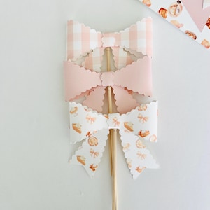 Sweetie Pie Bow Baby Cupcake Toppers, Cutie Pie Cupcake Topper, Pink Gingham Baby Shower Cupcake Topper, Coquette Baby Shower, Girl Party
