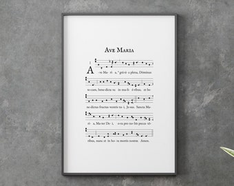 Lámina artística del Ave María - Canto Gregoriano - Música Católica (Descarga digital)
