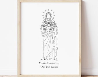 Our Lady of Sorrows Sancta Mater Dolorosa Print Poster - Etsy