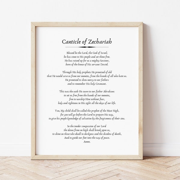 Canticle Of Zechariah Etsy