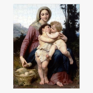 Puzzle - Holy Family 252 Piece Puzzle -  Jesus, Mary, and John Puzzle - Catholic Puzzle - Catholic Gift