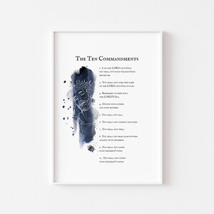 Printable Christian Wall Art - 4 Versions of The Ten Commandments - 4 designs - 12X16 printable image 4