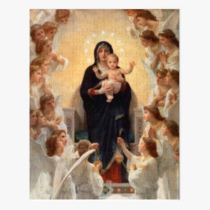 Puzzle - Queen of Angels 252 Piece Puzzle -  Mary Queen of Heaven Puzzle - Catholic Puzzle - Catholic Gift