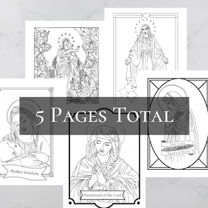 Printable Coloring Page Bundle 3 - 5 Catholic Coloring Pages - printable coloring pages