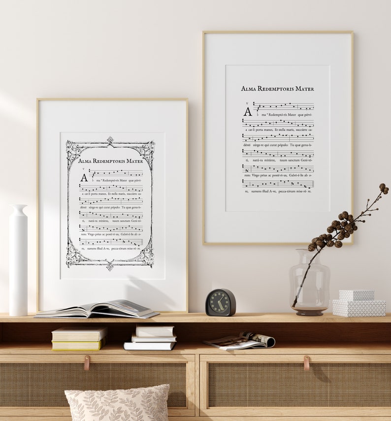 Gregorian Chant Print XL Alma Redemptoris Mater Art Print - Etsy