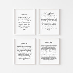 Catholic Prayer Print MEGA Bundle  -  Hail Mary, Hail Holy Queen, Memorare, Magnificat printable - Marian Prayers