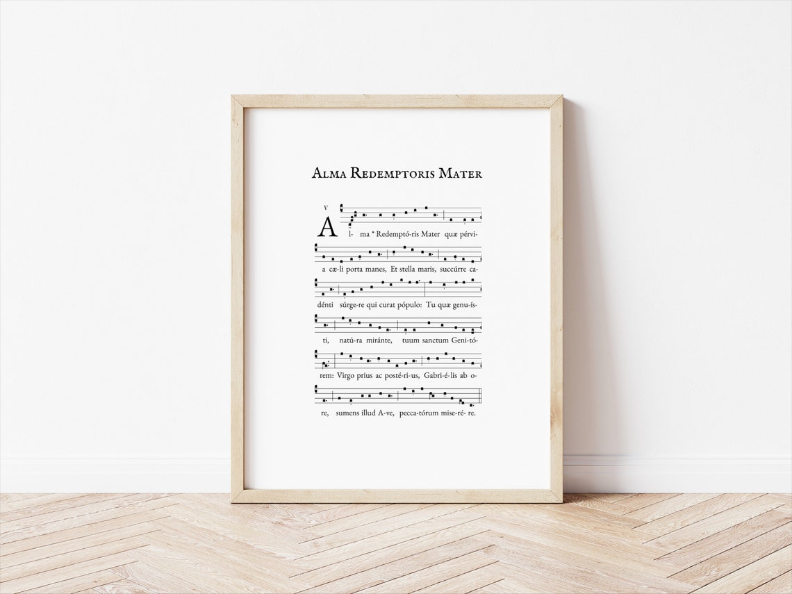 Gregorian Chant Print XL Alma Redemptoris Mater Art Print - Etsy