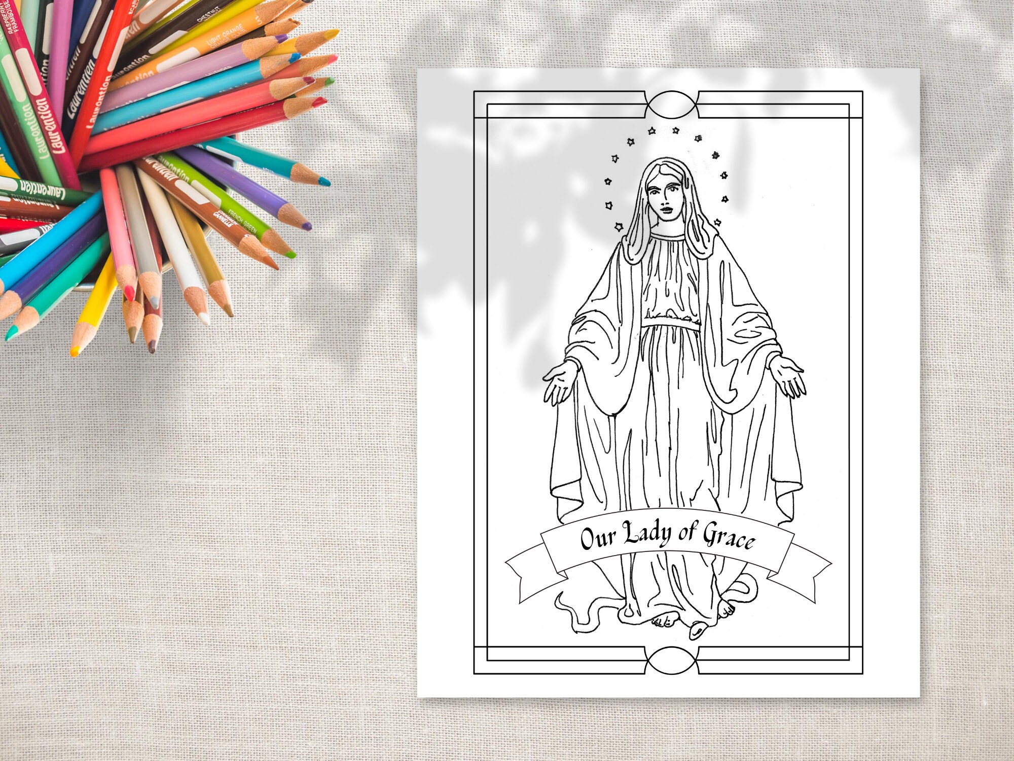 Printable Coloring Page our Lady of Grace Catholic Coloring Page