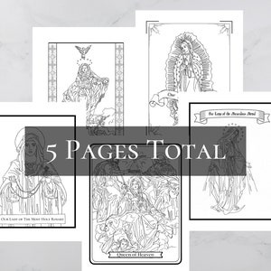 Printable Coloring Page Bundle 1 - 5 Catholic Coloring Pages - printable coloring pages