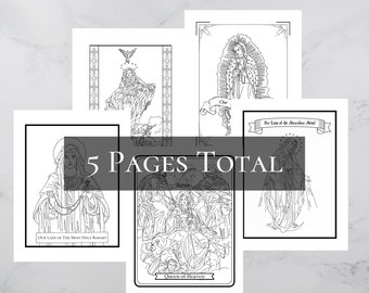 Printable Coloring Page Bundle 1 - 5 Catholic Coloring Pages - printable coloring pages