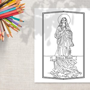 Printable Coloring Page &quot;Stella Maris&quot; - Catholic coloring page - printable coloring page