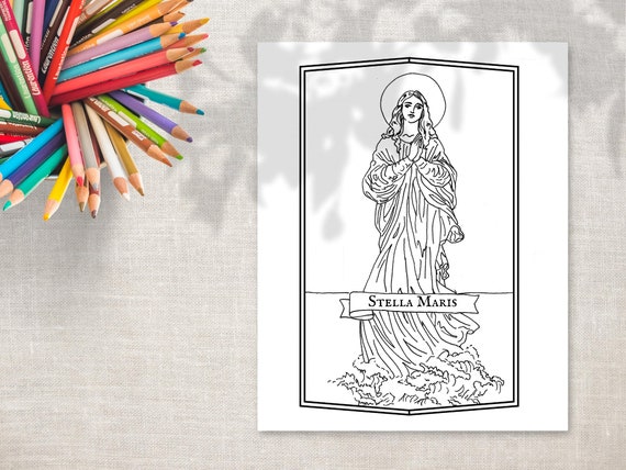 Printable Coloring Page "Stella Maris" - Catholic coloring page - printable coloring page