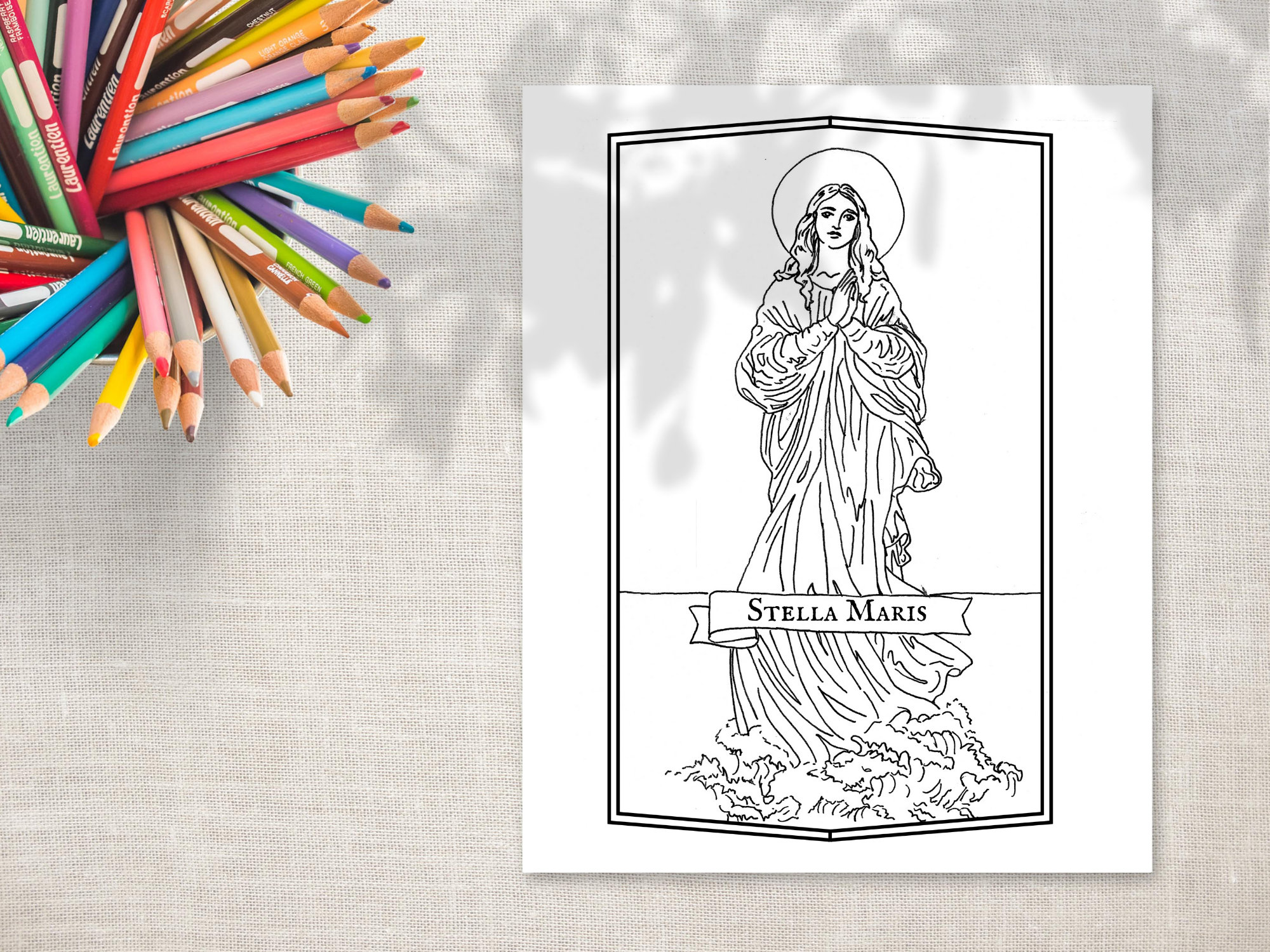 Printable Coloring Page "Stella Maris" - Catholic coloring page - printable coloring page