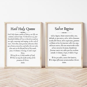 Katholischer Gebetsdruck &quot;Hail Holy Queen&quot; - Druckbares &quot;&quot;Salve Regina&quot;&quot; - 8X10 Gebetsdruck